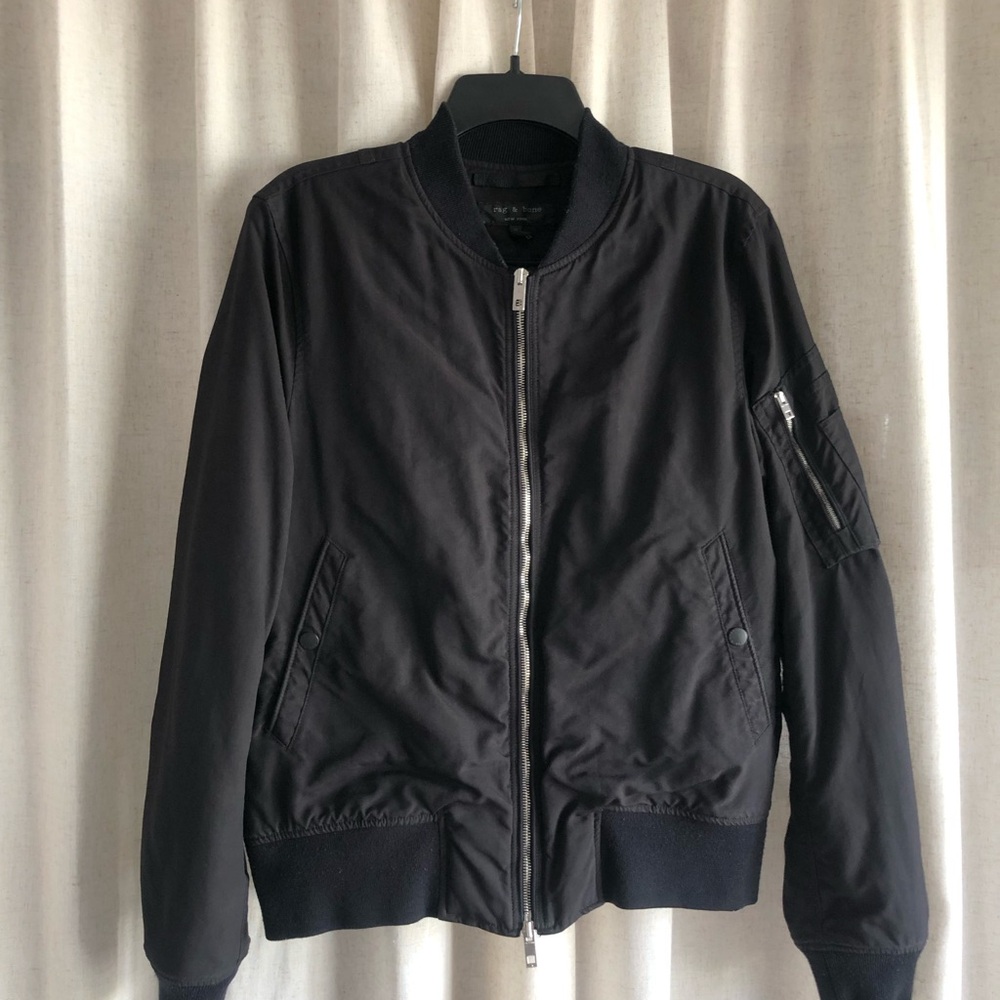 rag & bone Black Bomber Jacket